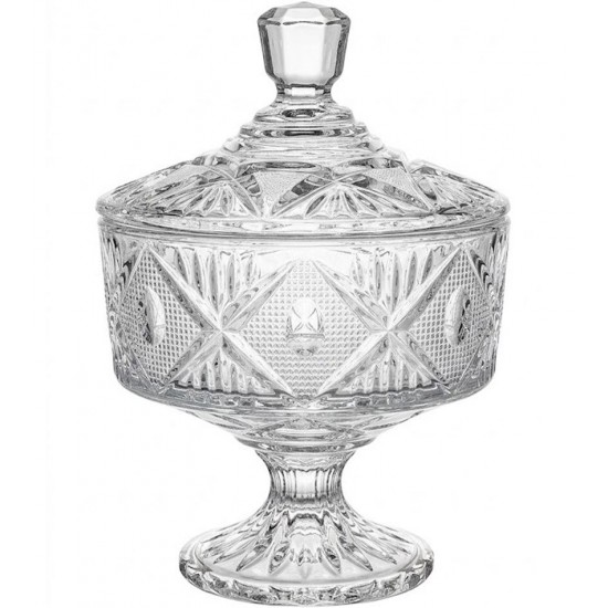 Bomboniere 18cm Com Pé Em Vidro Adely Crystal